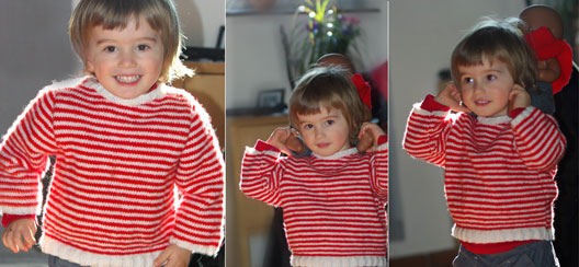 Marinère Rouge et Blanc pour Gaspard, Poncho et pantalon pour le Bébé, merci mamini